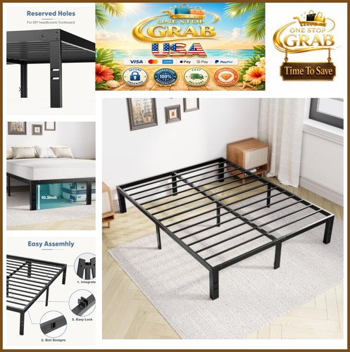 Queen bed frame inch metal - frame, 12