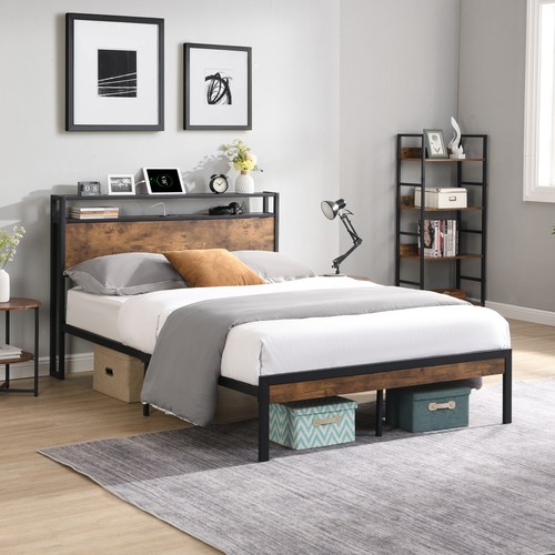 Queen platform bed frame - platform, with