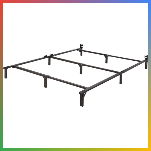 Queen black metal bed frame - black,