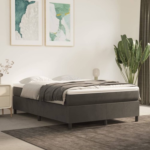 Box spring bed - frame, dark
