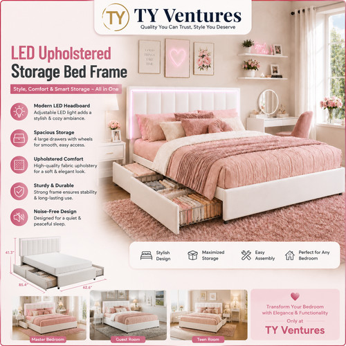 Queen size bed - bed, with